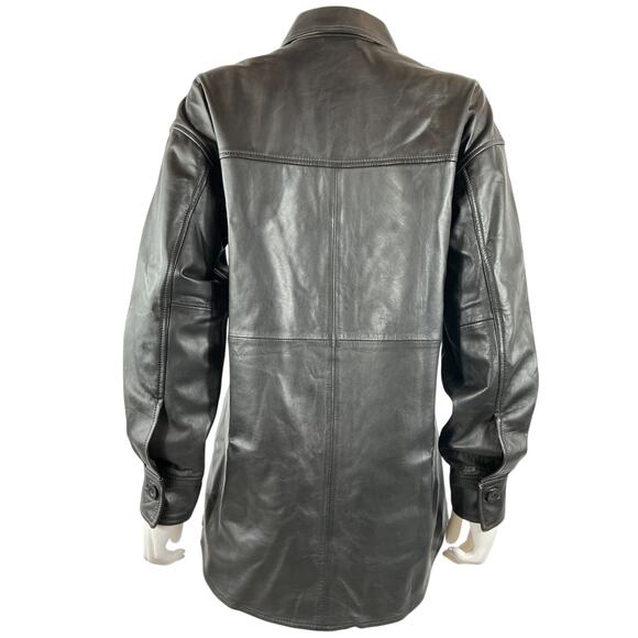 Quince Leather Black Size XS Shirt Jacket - Picture 3 of 5